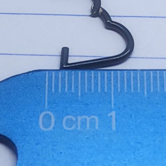 16g Titanium Black Heart 3/8 Hinged Hoop Seamless Ring B2640 - Picture 4 of 5